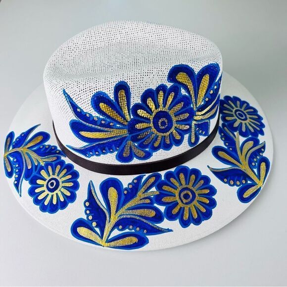 New HAT Sombrero Mexican Artesanal Hand Painted Straw M display picture 1